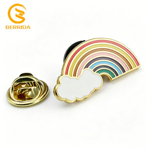Badges de revers personnalisés en métal émaillé moulé sous pression, plaqués or colorés, pour cadeaux de mariage, cadeaux d'entreprise, souvenirs en gros - Product Image 1