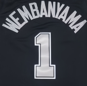 Seragam Basket Poliester Bernapas Berkualitas Tinggi Grosir Unisex Gaya San Antonio # 1 Jersey Wembanyama Logo Kustom - Product Image 3