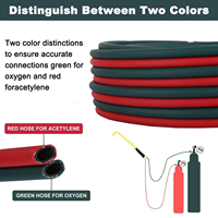 Tuyau de soudage double gaz oxygène/acétylène en PVC de type T 1/4" 3/8" pour la découpe de fibres de polyester renforcées à haute résistance