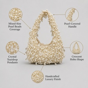Wholesale Fashion <strong>Bags</strong> Designer Handbags Crystal Beaded Pearl Evening Clutch Underarm <strong>Bag</strong> <strong>for</strong> Ladies Dinner Party - Product Image 2