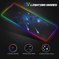 Tapis de souris RGB avec lumière LED, tapis de souris de jeu avec base en caoutchouc, tapis de bureau coloré pour ordinateur portable, pour bureau, maison