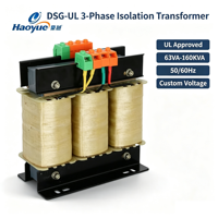 Transformateur de contrôle de puissance triphasé DSG-UL 80 kVA, élévateur et abaisseur de tension, à isolation, multi-tirs, réglage de tension, personnalisable pour usage industriel