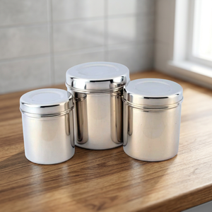 Ensemble de 3 boîtes de conserve pour aliments Boîtes hermétiques en acier inoxydable au prix de gros Meilleures ventes - Product Image 1