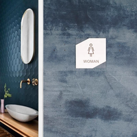 Plaque de toilette en acrylique personnalisée Plaque de porte Plaque de salle de bain d'hôtel Autocollant de plaque de toilette pour hommes femmes