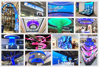 Jode Soft Modules P1.86mm 4K HD Pantalla LED de publicidad interior flexible curvada para columna cilíndrica