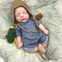 Lebensechte Reborn-Puppe mit geschlossenen Augen, anatomisch korrekt, mit nutzbarem Schnuller, interaktive Puppe, 18-Zoll-Spielzeug, Weihnachtsgeschenke