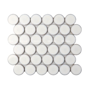 <span class=keywords><strong>Azulejos</strong></span> Redondos de Porcelana Blanca Cristalizada de 48 mm de Diámetro <span class=keywords><strong>para</strong></span> Paredes, Baños y Cocinas - Product Image 5