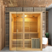 Salle de sauna en bois Sona avec puissance de vapeur sèche de 3kW Matériau principal en bois massif de pin et d'épicéa