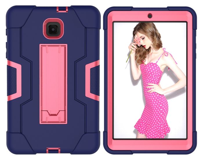 Bleu marine + Rose rouge