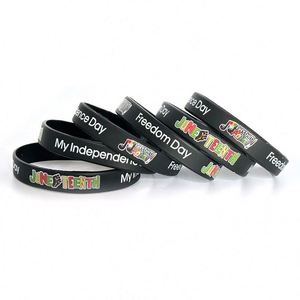 Bracelet en silicone Happy June Freedom pour la fête de la fête nationale - Product Image 5