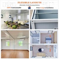 Bureau modulaire préfabriqué détachable en panneaux sandwich d'acier, extensible, pour villa ou bâtiment de bureaux