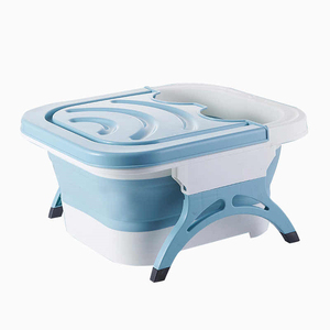 Portable Folding Eco-Friendly European Style Food Grade PP Plastic Foot Spa Pail 4 Massage Rollers Lid <strong>Foldable</strong> <strong>Bath</strong> Soaking - Product Image 3