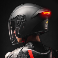 Casque de moto à visière ouverte de haute qualité avec certification DOT, éclairage LED intelligent, double visière, casque de motocross demi-visage