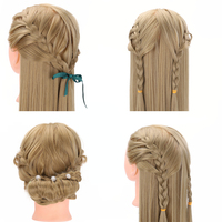 Tête de Mannequin avec Cheveux de 75cm, 30 Pouces, Poupées Synthétiques, Coiffure, Entraînement, Coiffure