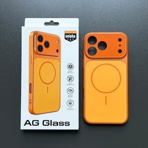 <span class=keywords><strong>Coque</strong></span> de téléphone magnétique en verre AG pour <span class=keywords><strong>iPhone</strong></span> 18 17 16 15 14 <span class=keywords><strong>13</strong></span> <span class=keywords><strong>Pro</strong></span> <span class=keywords><strong>Max</strong></span>, finition mate givrée, protection de luxe antichoc pour objectif - Product Image 1