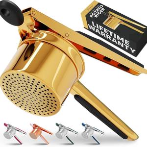 Triturador de patatas de acero inoxidable de servicio pesado mejorado con 3 discos intercambiables - Product Image 5