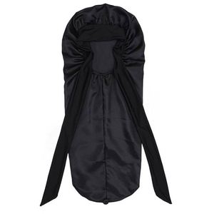 Bonnet de nuit en satin extra long pour femmes, avec bord large pour protéger les tresses et les cheveux naturels, réglable avec lien. - Product Image 4