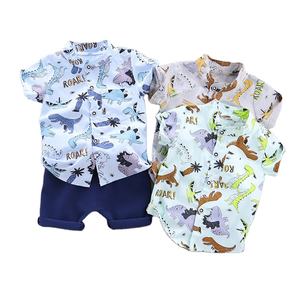 Conjunto de Ropa Infantil de Verano Estilo Coreano para Niños, Camisa de Manga Corta y Pantalones Cortos, Traje de Dos Piezas - Product Image 1