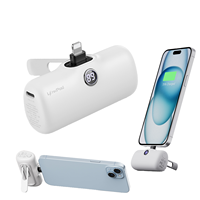 Chargeur sans fil de bureau mini à charge rapide bidirectionnelle 20W avec support, prise USB C, batterie externe portable mince 5000mAh, gadgets électroniques