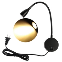 Sunssy moderne prise directe lampe de lecture applique murale à bascule interrupteur marche/arrêt Flexible lampe de chevet AC100-240V LED salon