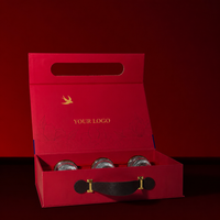 Coffret Cadeau Élégant à Poignée Rouge avec Logo Personnalisé, Emballage Festif pour Tonique au Ginseng et Chenpi Nid d'Oiseau, Vente en Gros