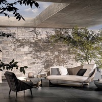 Fauteuil de jardin en corde tressée nordique, structure en aluminium, coussin imperméable pour patio, balcon, cour, mobilier de salon