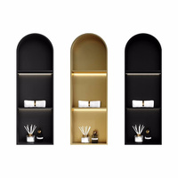 Niche de douche d'angle moderne à double niveau en acier inoxydable 304, étagère murale encastrée pour salle de bain, chambre, appartement, hôtel