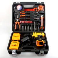 Kit d'outils électriques ZY, ensemble d'outils d'électricien combinés à coque rigide, ensemble de mini-meuleuse d'angle à batterie 18V, boîte d'outils ménagers