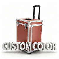 Valise trolley en aluminium camouflage vert avec roulettes, poignée télescopique et ouverture séparée, valise de transport en aluminium à roulettes avec sangle de couvercle