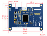 Pantalla LCD Táctil Resistiva Waveshare de 4 Pulgadas (H) 480*800 HD IPS Compatible con Raspberry Pi y Varios Sistemas