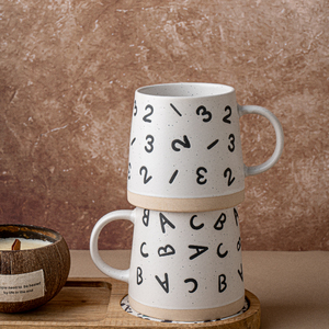 Tasses en céramique symbole mathématiques et musique, verres en porcelaine avec tirages de chiffres et de notes, tasses créatives pour la maison - Product Image 2