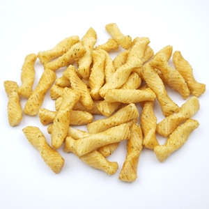 Craquelins de riz torsadés croustillants au goût savoureux de beurre miso et d'ail, snacks de céréales cuits au four pour les distributeurs en gros - Product Image 3