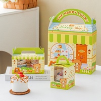 Boîte à cupcakes pour la Journée des enfants, capacité 20-26, emballage alimentaire en forme d'ours avec motif de dessin animé pour produits de boulangerie