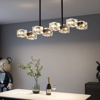 Lustre en cristal de luxe nordique, moderne et simple, pour bureau, chambre à coucher, couloir, allée, lampe de plafond créative et personnalisée