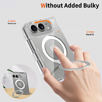Coque de téléphone magnétique transparente de haute qualité avec béquille pour iPhone Duo, anti-jaunissement, antichoc, personnalisable, vente en gros