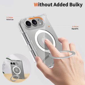Étui de téléphone portable magnétique transparent de haute qualité avec béquille pour <span class=keywords><strong>iPhone</strong></span> 18 Fold, anti-rayures, anti-jaunissement, antichoc, coque personnalisée - Product Image 3