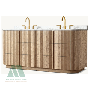 Modern Wood Lavabo Set with Cabinet for Bathroom <b>Sideboard</b> Home Furniture OEM/ODM Available Ready-to-<b>assemble</b> - Product Image 3