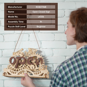 Modèles mécaniques Robotime <span class=keywords><strong>Rokr</strong></span> Contraption LK506, bricolage, assemblage manuel, panneau ouvert/fermé, puzzles <span class=keywords><strong>en</strong></span> <span class=keywords><strong>bois</strong></span> 3D - Product Image 3