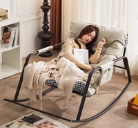 Canapé de salon moderne, fauteuil inclinable rond pour adultes, canapé double paresseux, chaise à bascule pour la maison, loisirs, en métal, pour salon