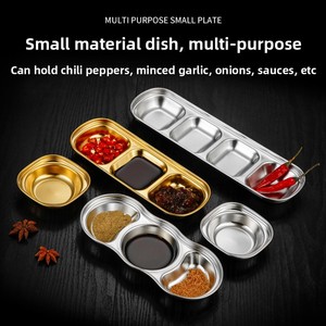 304 acier inoxydable coréen barbecue plat de trempage épaissi grilles dorées pour pot chaud saveur fête poli plat à Sauce jetable - Product Image 4