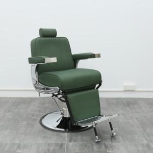 Kursi Potong Rambut <span class=keywords><strong>Salon</strong></span> Mewah Kulit Hijau Heavy-Duty Custom Modern dengan Rangka Stainless Steel dan Kursi untuk Toko Tata Rambut - Product Image 2