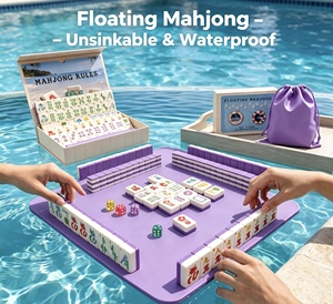 Set Mahjong Galleggiante Impermeabile <span class=keywords><strong>per</strong></span> Piscina - 160 Pezzi in Acrilico Viola e Rosa, Tessere Mahjong Americane <span class=keywords><strong>per</strong></span> Divertimento Estivo in Spiaggia e a Bordo Piscina - Product Image 3