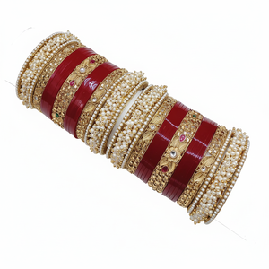 Elegant Kundan Stone & Pearl Acrylic Bridal Bangles Premium Pearl <b>Bracelets</b> & Bangles Perfect for Weddings and Festive Wear - Product Image 2