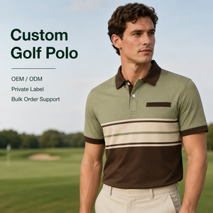 Polo de Golf Personalizado con Bloques de Color y Rayas para <span class=keywords><strong>Hombre</strong></span>, Camisetas Elásticas para Juegos de Fin de Semana, Uniformes de Equipo OEM ODM - Product Image 1