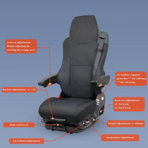 Asiento de camión Kenworth Isri, volante a la derecha hecho de cuero para camión Scania - Product Image 3