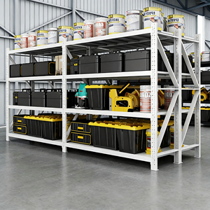 מדפי אחסון תעשייתיים כבדים למחסן, מדפי אחסון למוסך, מדפים מפלדה ללא ברגים עמידים בפני קורוזיה, מדפים ניתנים לערום. - Product Image 3