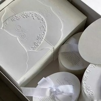Invitations de mariage personnalisables imprimées en gravure en relief, cartes de vœux en papier coton, logo/design personnalisé, style européen haut de gamme