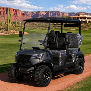 Voiturette de golf à 4 places avec batterie au lithium et pneus robustes de 14 pouces pour les itinéraires en pente - Product Image 1