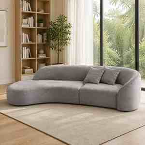 Divano Componibile Curvo a Serpentina Reclinabile, Set con Imbottitura in Spugna, Design <span class=keywords><strong>Moderno</strong></span> per Appartamenti, Hotel e Ville - Product Image 1