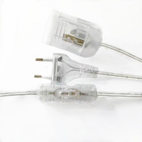 Cordon d'extension d'alimentation CC 2,5A 250V Euro 2 broches avec interrupteur intégré, extrémité femelle IEC et extrémité mâle pour appareils électroménagers et lampes de table